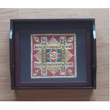 Tray with Chettinad Kolam Inlaid (Wooden)